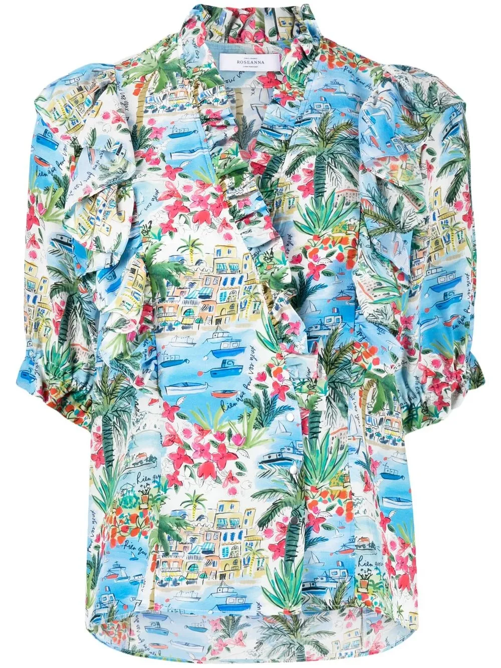 фото Roseanna рубашка liberty corfou с запахом