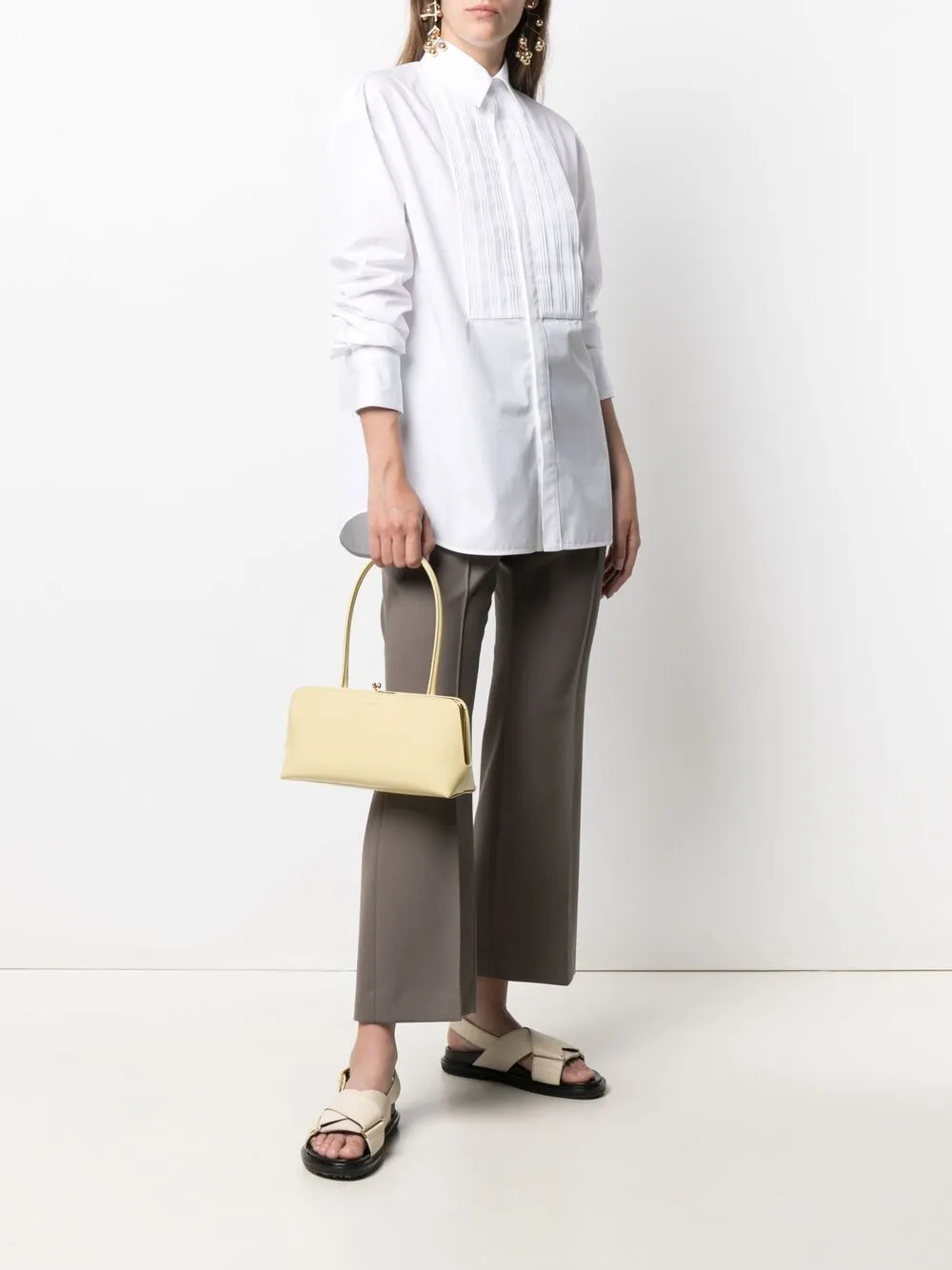 фото Jil sander рубашка с плиссированной манишкой