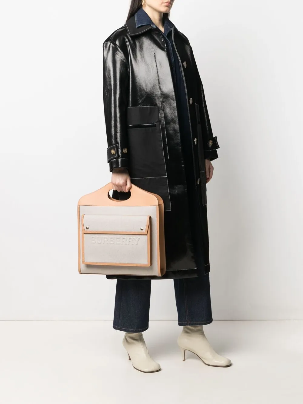 фото Burberry сумка-тоут pocket среднего размера