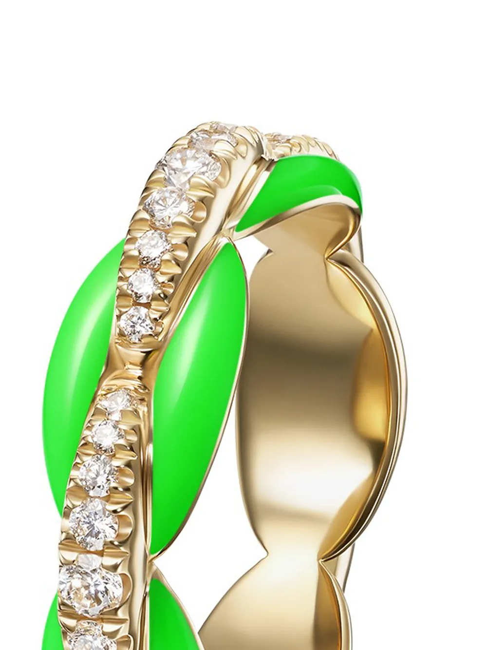 фото Melissa kaye кольцо ada из желтого золота с бриллиантами и эмалью