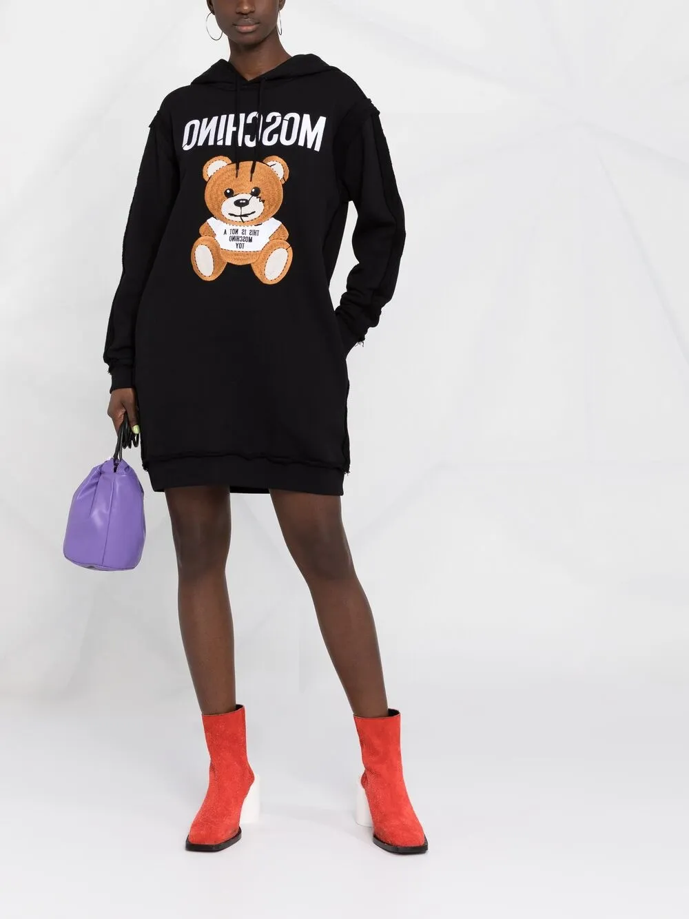 фото Moschino платье-худи с вышивкой