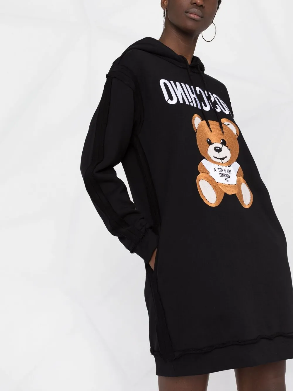 фото Moschino платье-худи с вышивкой