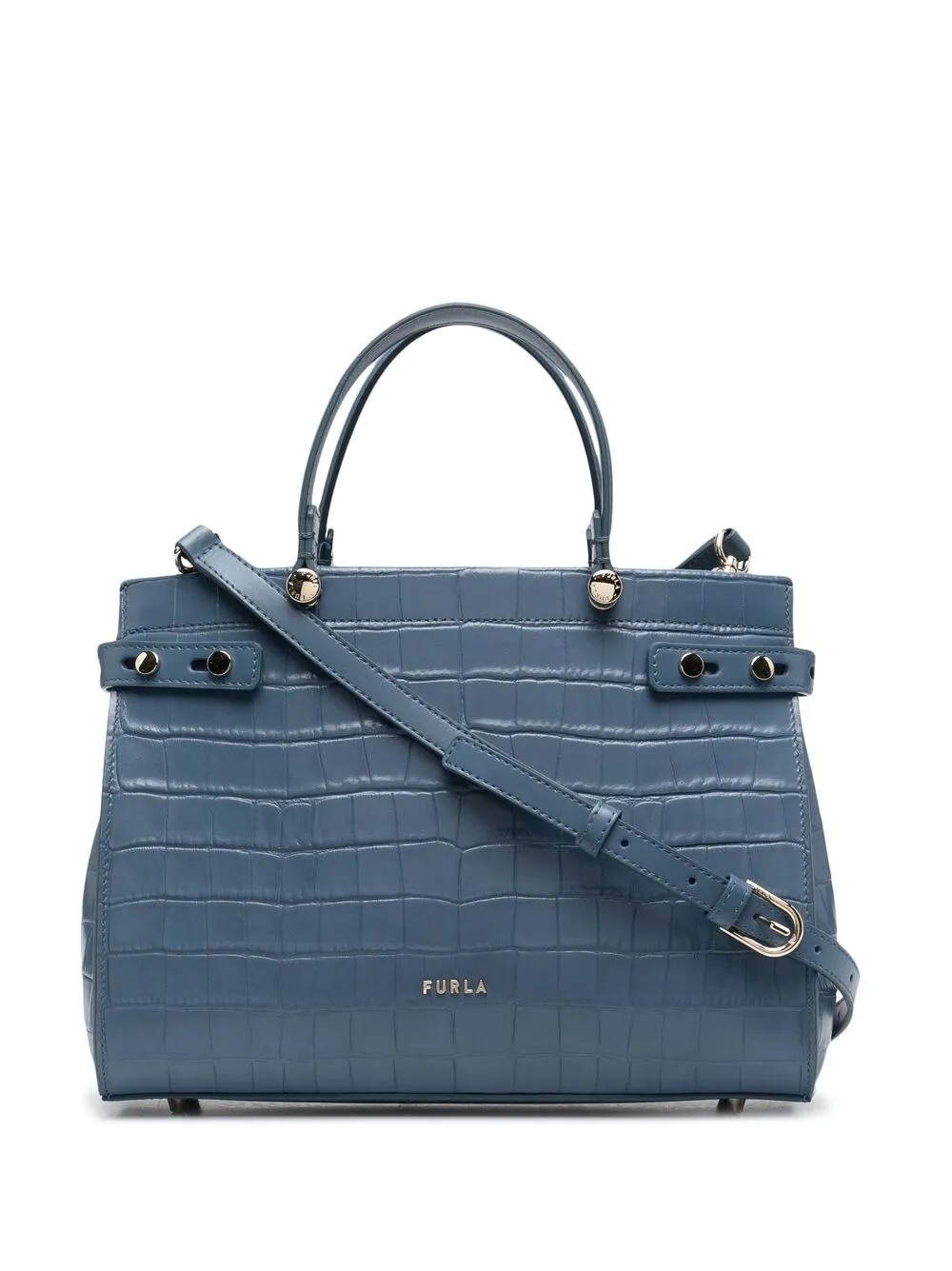 фото Furla сумка-тоут lady m с тиснением под крокодила