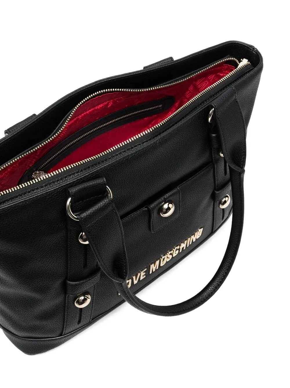 фото Love moschino сумка-тоут из зернистой кожи с логотипом