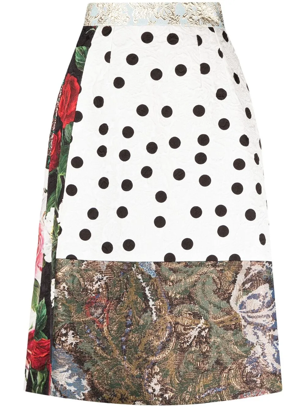 фото Dolce & gabbana жаккардовая юбка в технике пэчворк