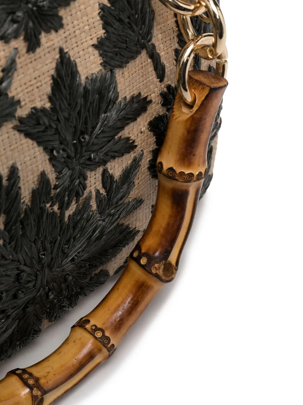 фото Serpui соломенная сумка-тоут с цветочной вышивкой