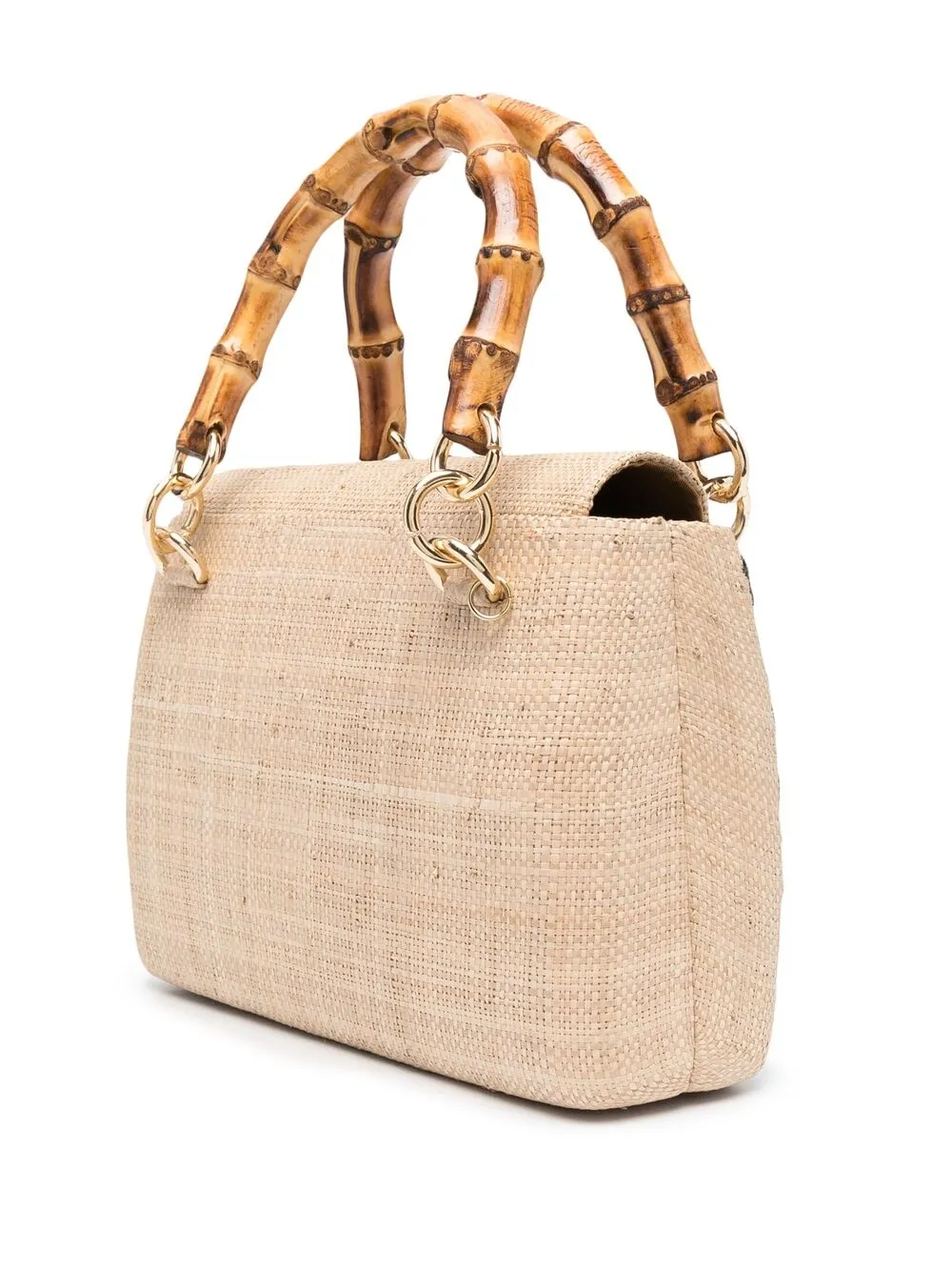 фото Serpui соломенная сумка-тоут с цветочной вышивкой