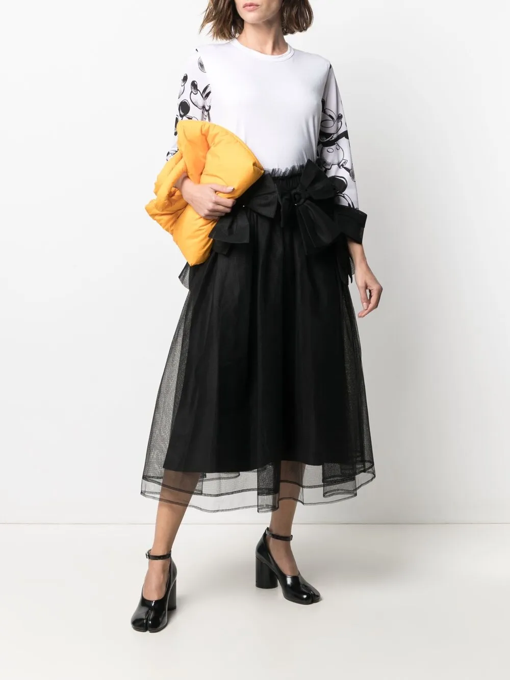 фото Comme des garçons noir kei ninomiya юбка из тюля с бантом