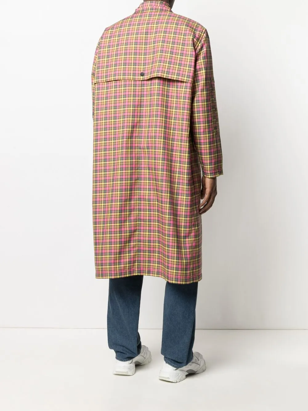 фото Msgm клетчатое пальто миди