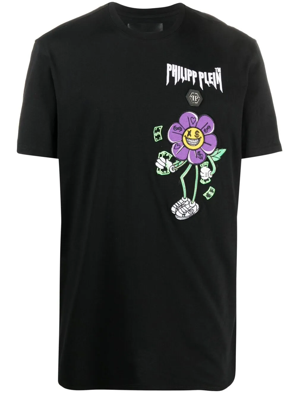 фото Philipp plein футболка с вышивкой flowers