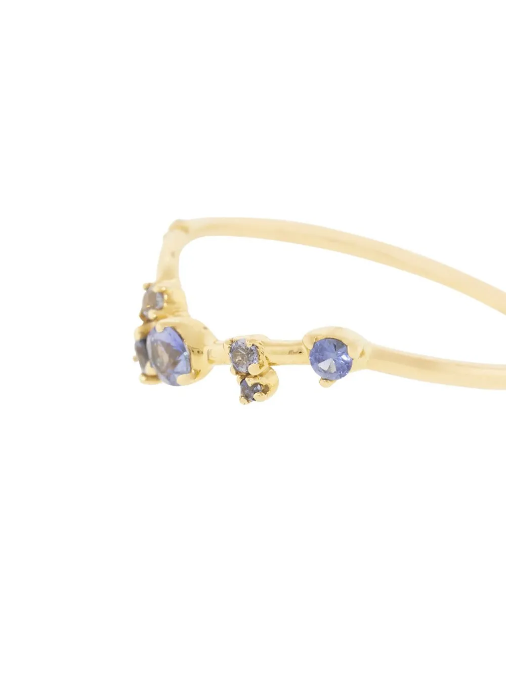 фото Wwake кольцо из желтого золота с сапфирами и бриллиантами