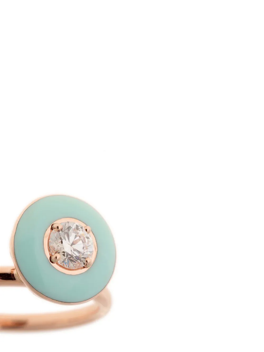 фото Selim mouzannar кольцо из розового золота с эмалью и бриллиантом