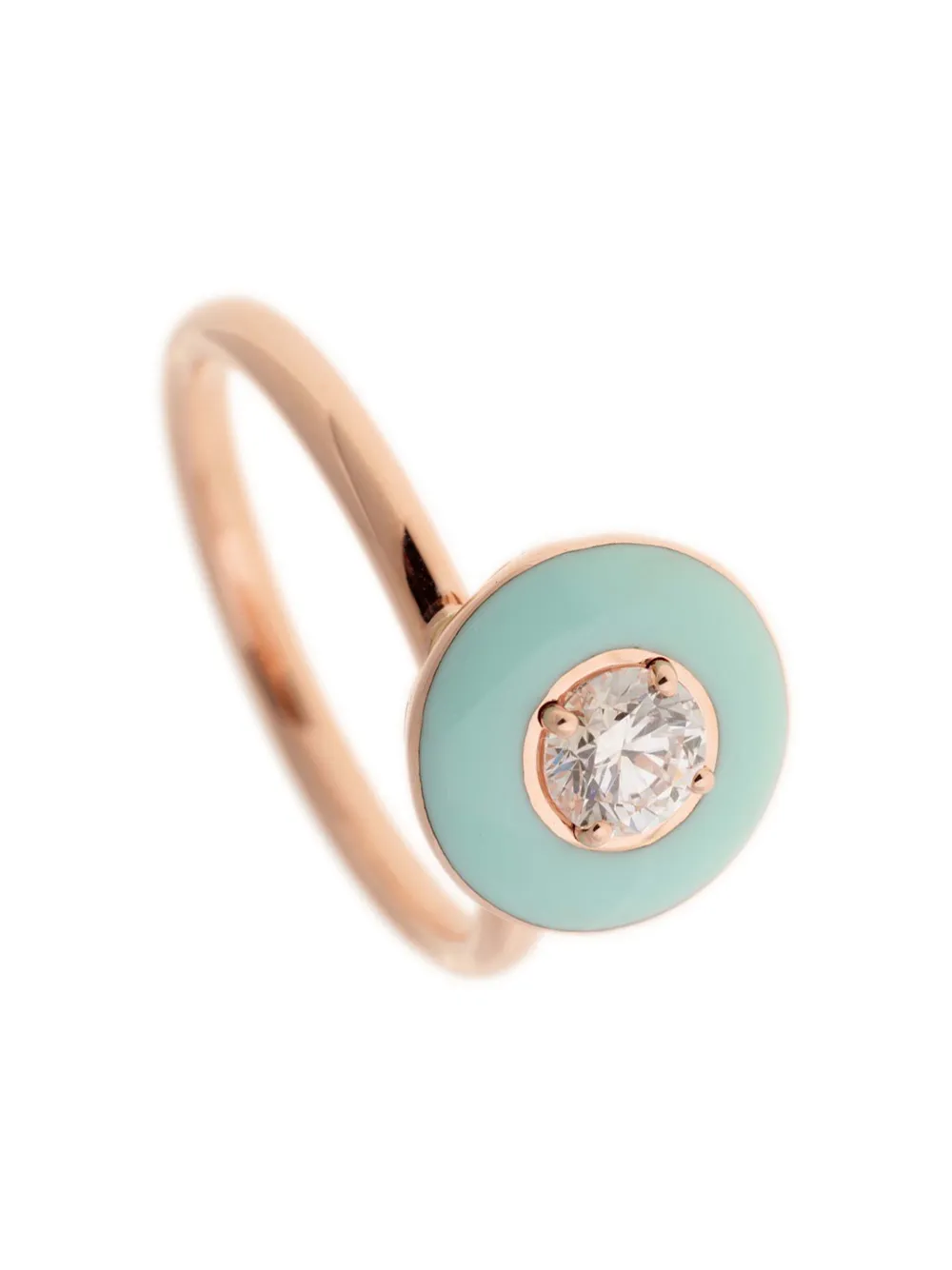 фото Selim mouzannar кольцо из розового золота с эмалью и бриллиантом