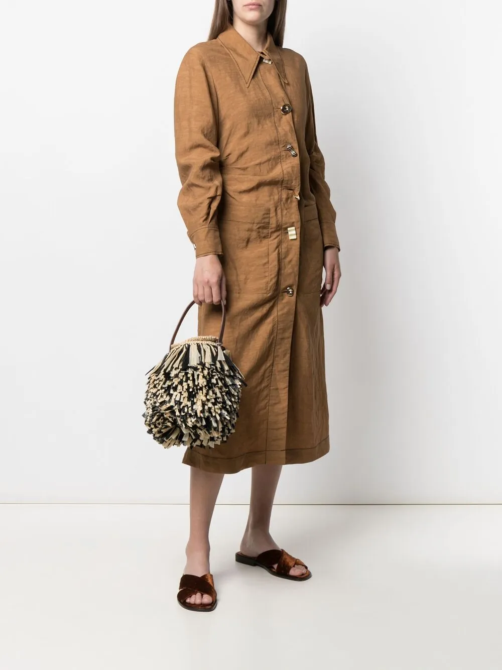 фото Gatti сумка-тоут из рафии с бахромой