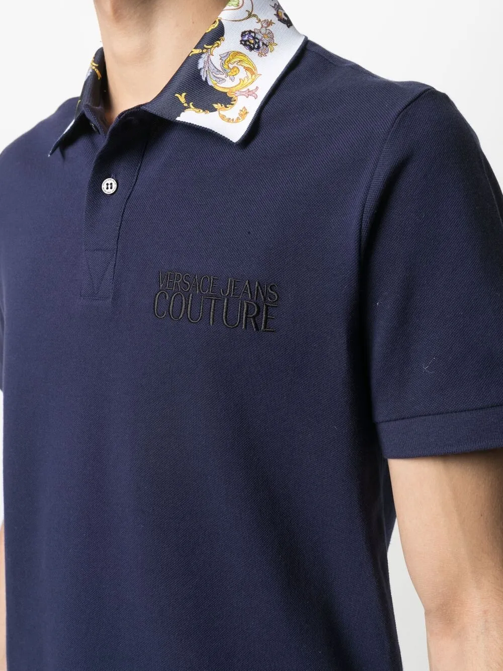 фото Versace jeans couture рубашка поло с отделкой barroco