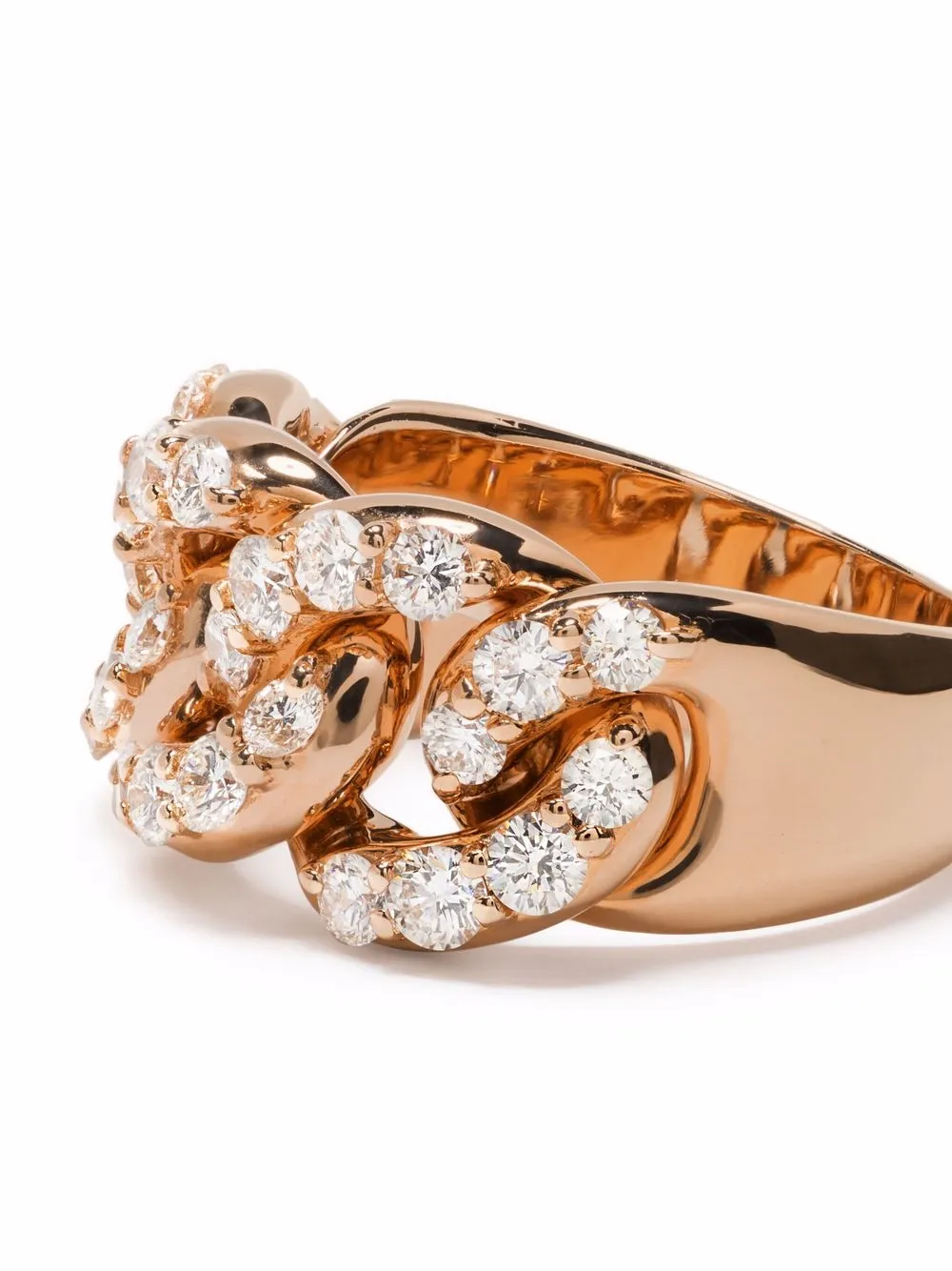 фото Leo pizzo кольцо groumette из розового золота с бриллиантами
