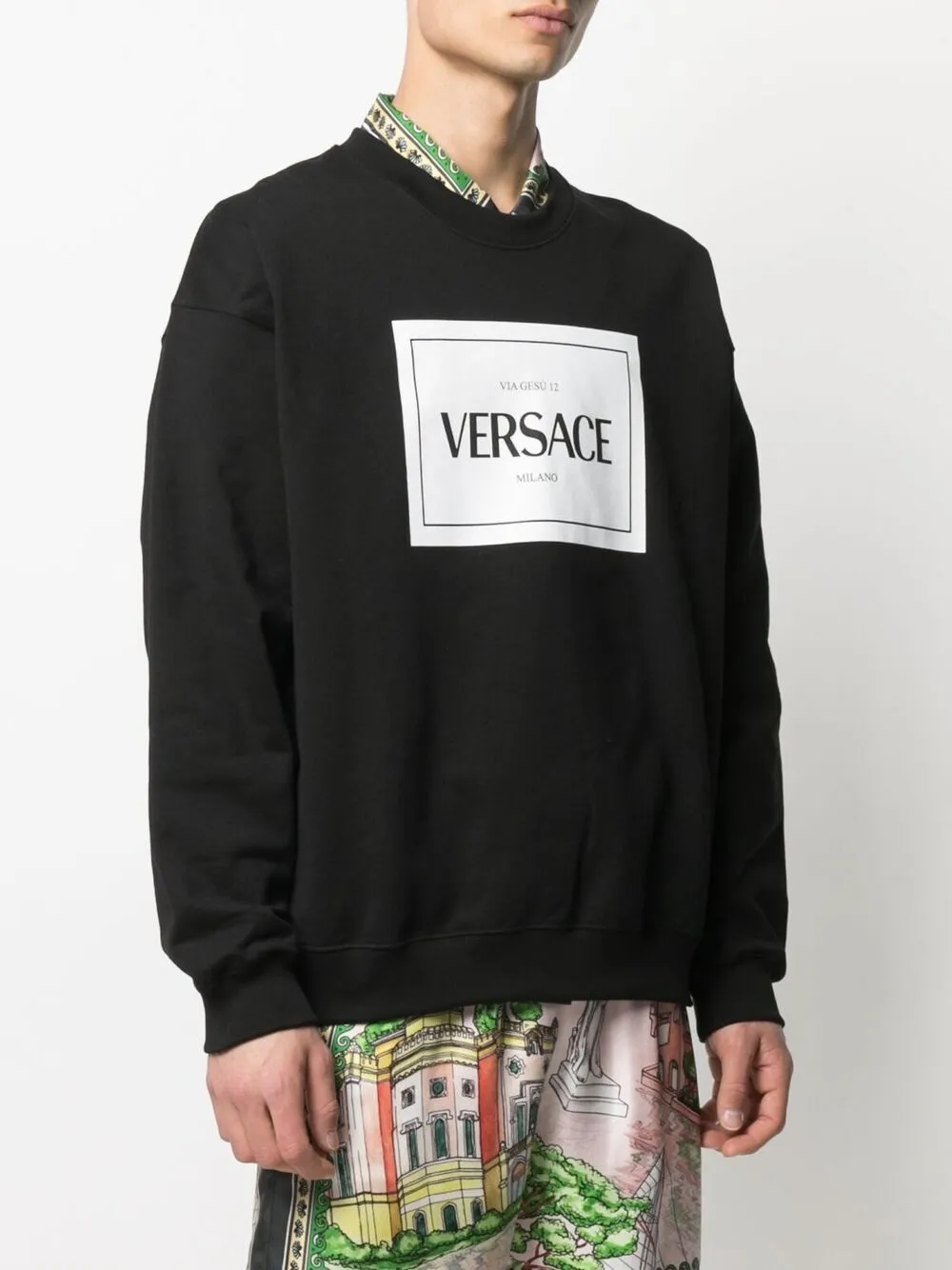 фото Versace толстовка с круглым вырезом и логотипом