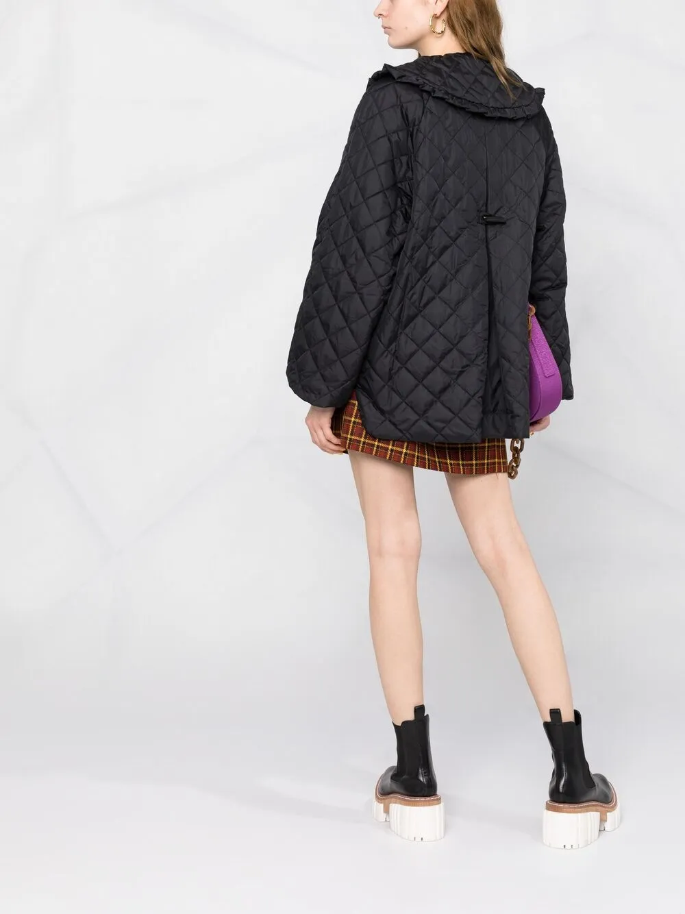 фото Ganni стеганая куртка с воротником