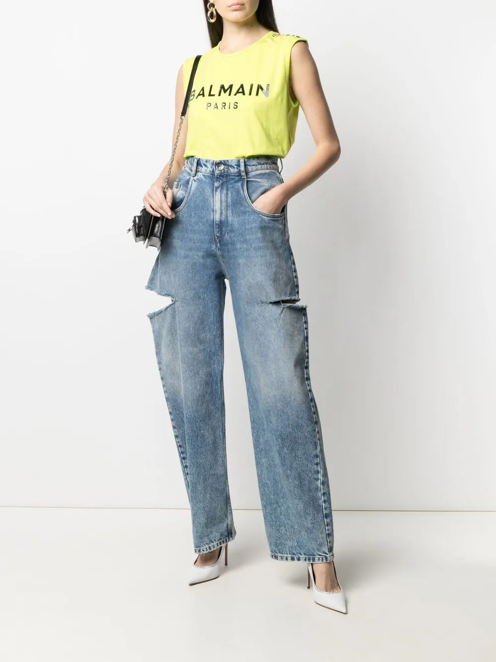 фото Balmain топ с логотипом