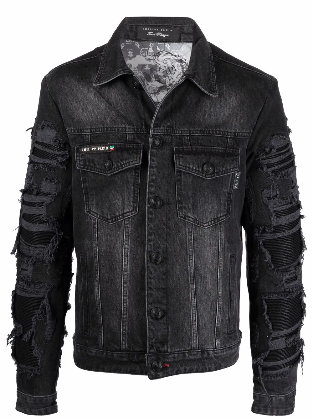 фото Philipp plein джинсовая куртка с принтом