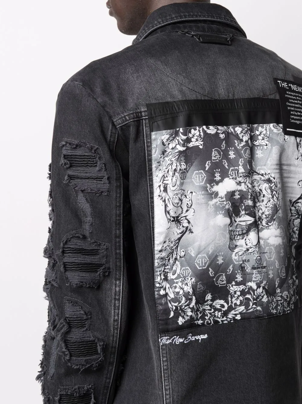 фото Philipp plein джинсовая куртка с принтом