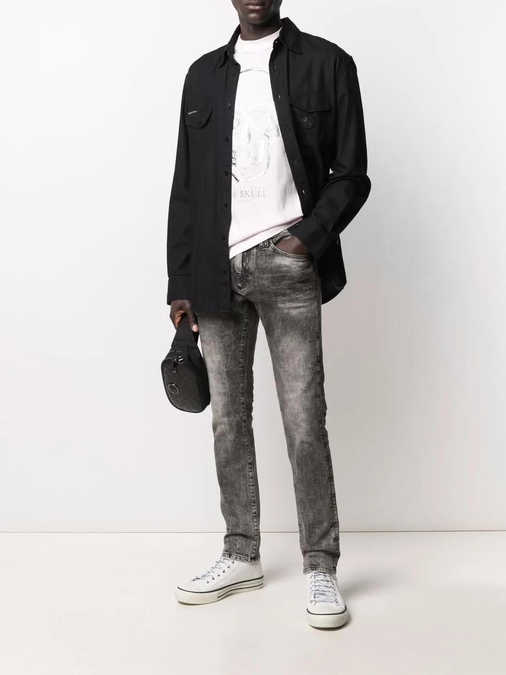 фото Philipp plein футболка с принтом skull