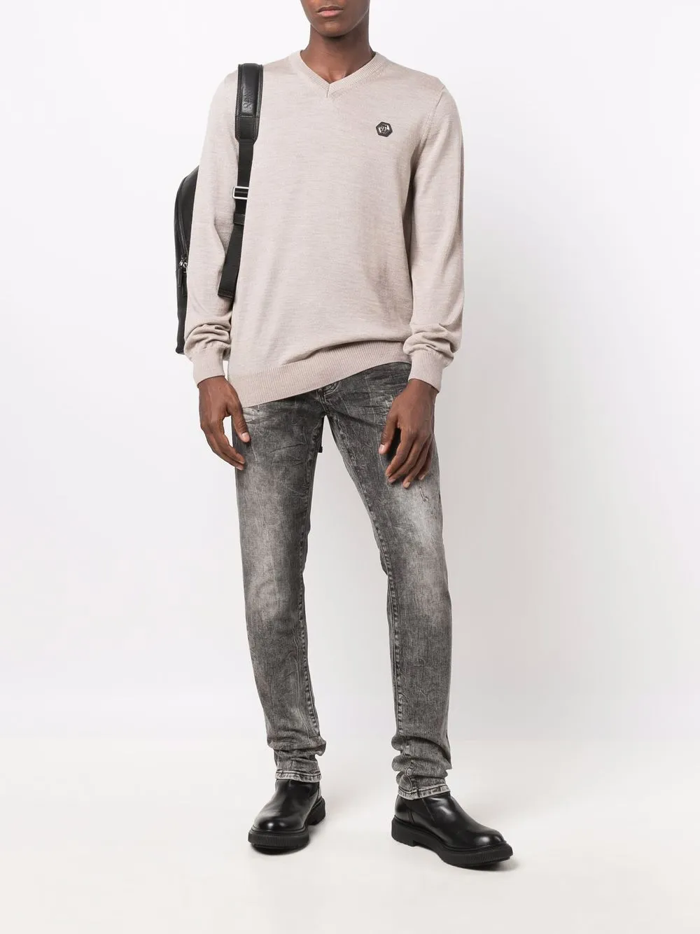 фото Philipp plein пуловер с нашивкой-логотипом