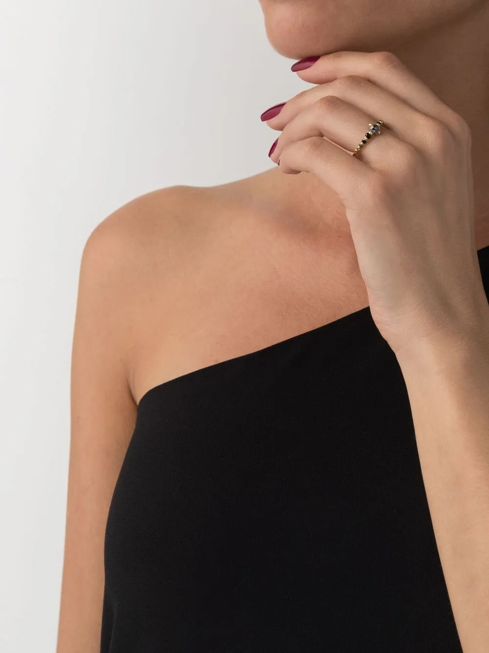 фото Polly wales золотое кольцо imperial garden halo с бриллиантами и сапфирами