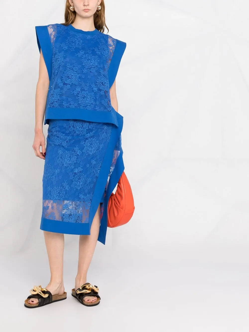 фото Kenzo юбка асимметричного кроя с кружевом