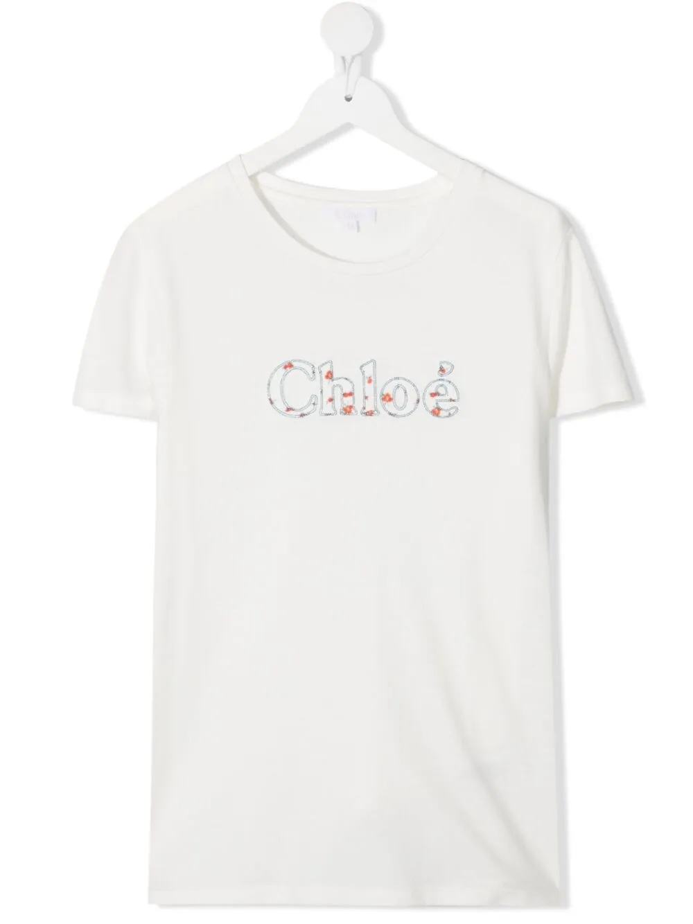 фото Chloé kids футболка с вышитым логотипом