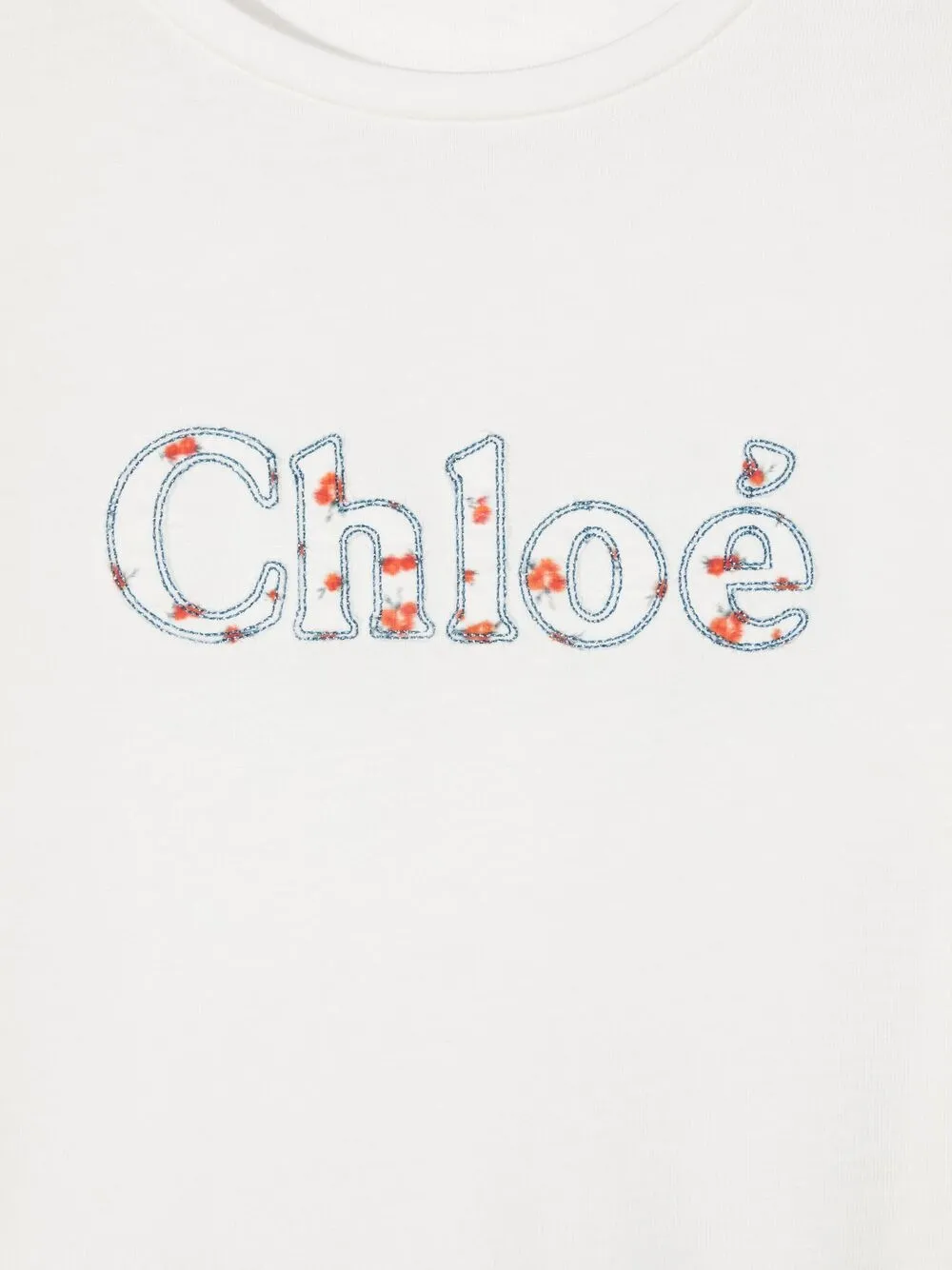 фото Chloé kids футболка с вышитым логотипом