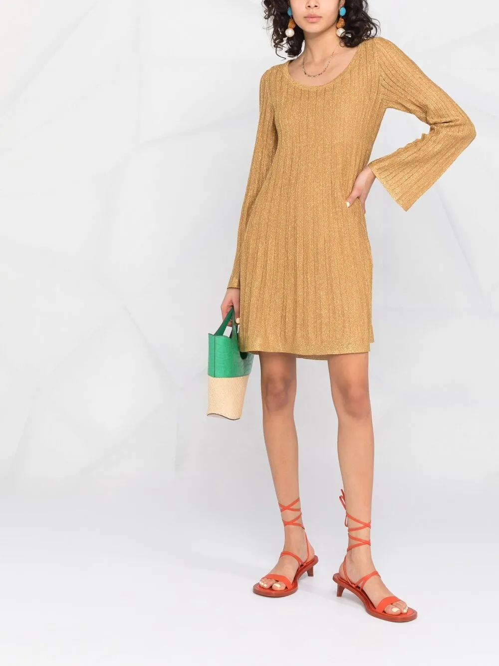 фото Missoni платье в рубчик с эффектом металлик