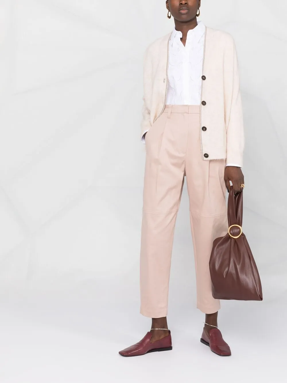 фото Brunello cucinelli укороченные брюки прямого кроя