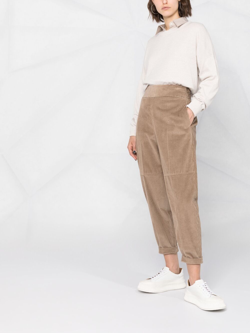 Brunello Cucinelli Corduroy High Waisted Trousers Farfetch