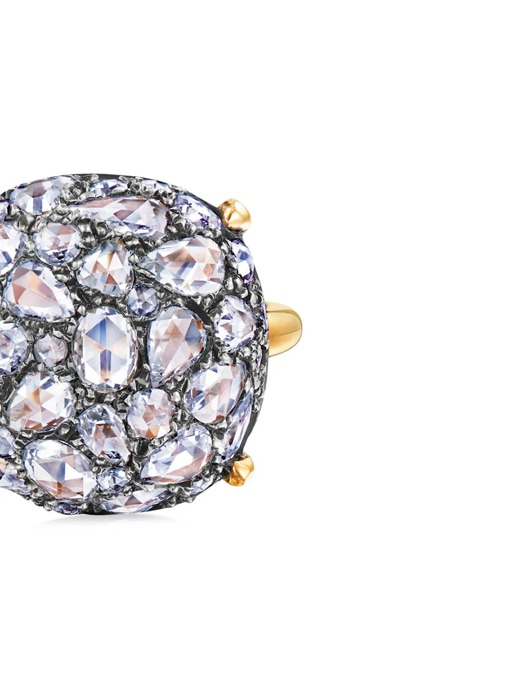 фото Fred leighton кольцо из желтого золота и серебра с бриллиантом