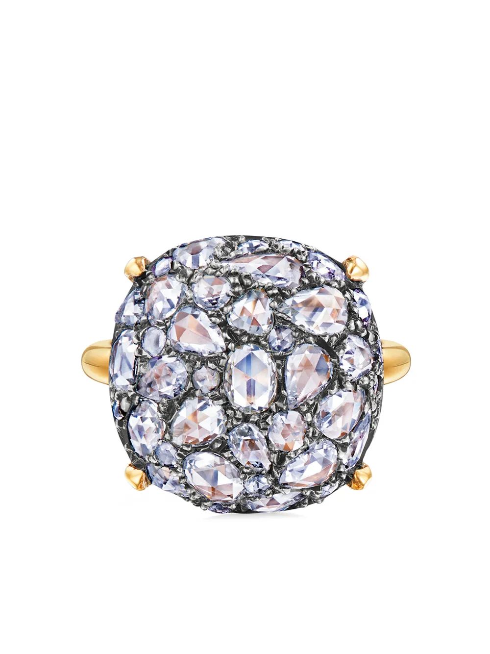 фото Fred leighton кольцо из желтого золота и серебра с бриллиантом