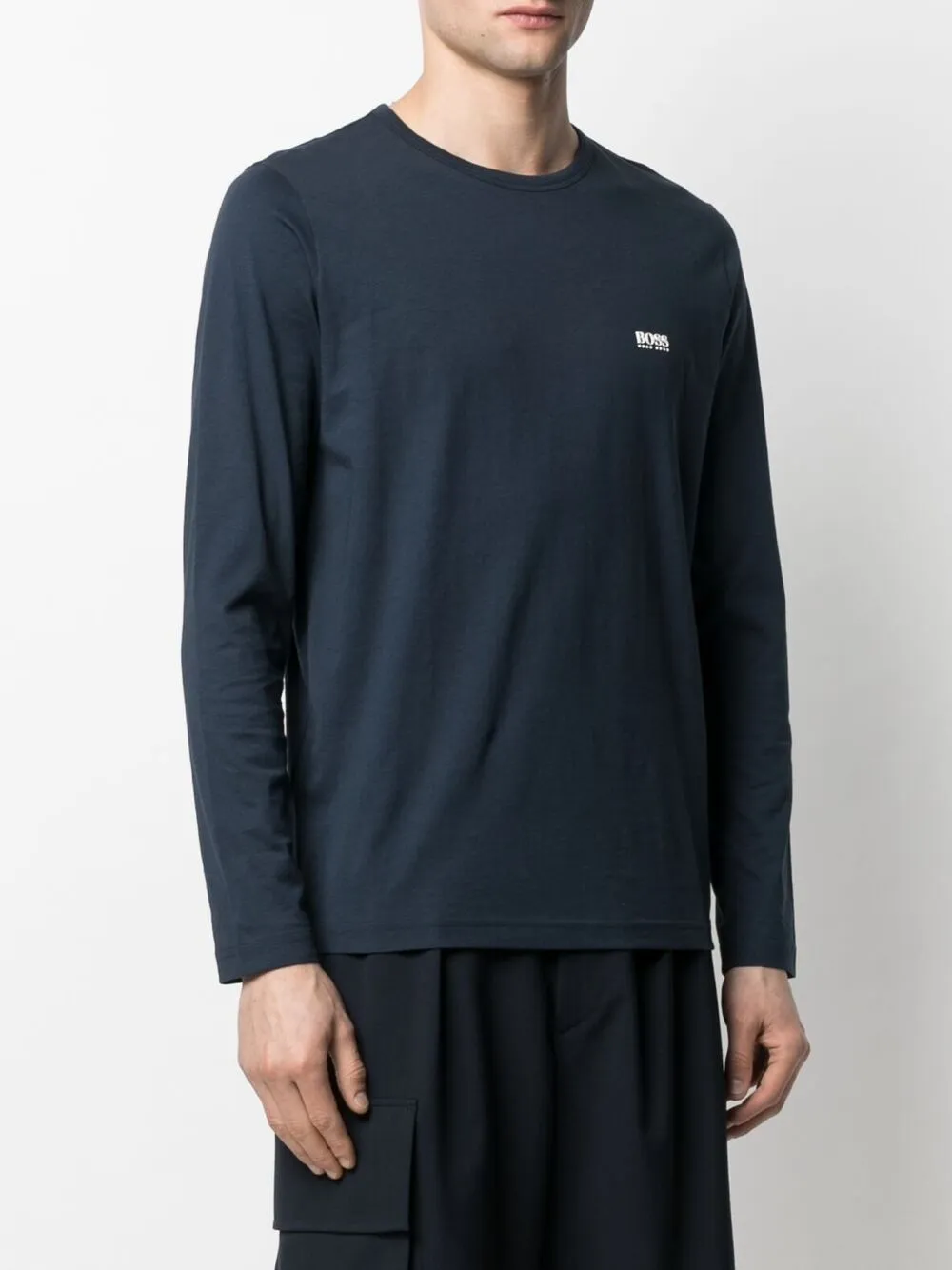 фото Boss футболка с длинными рукавами и аппликацией логотипа