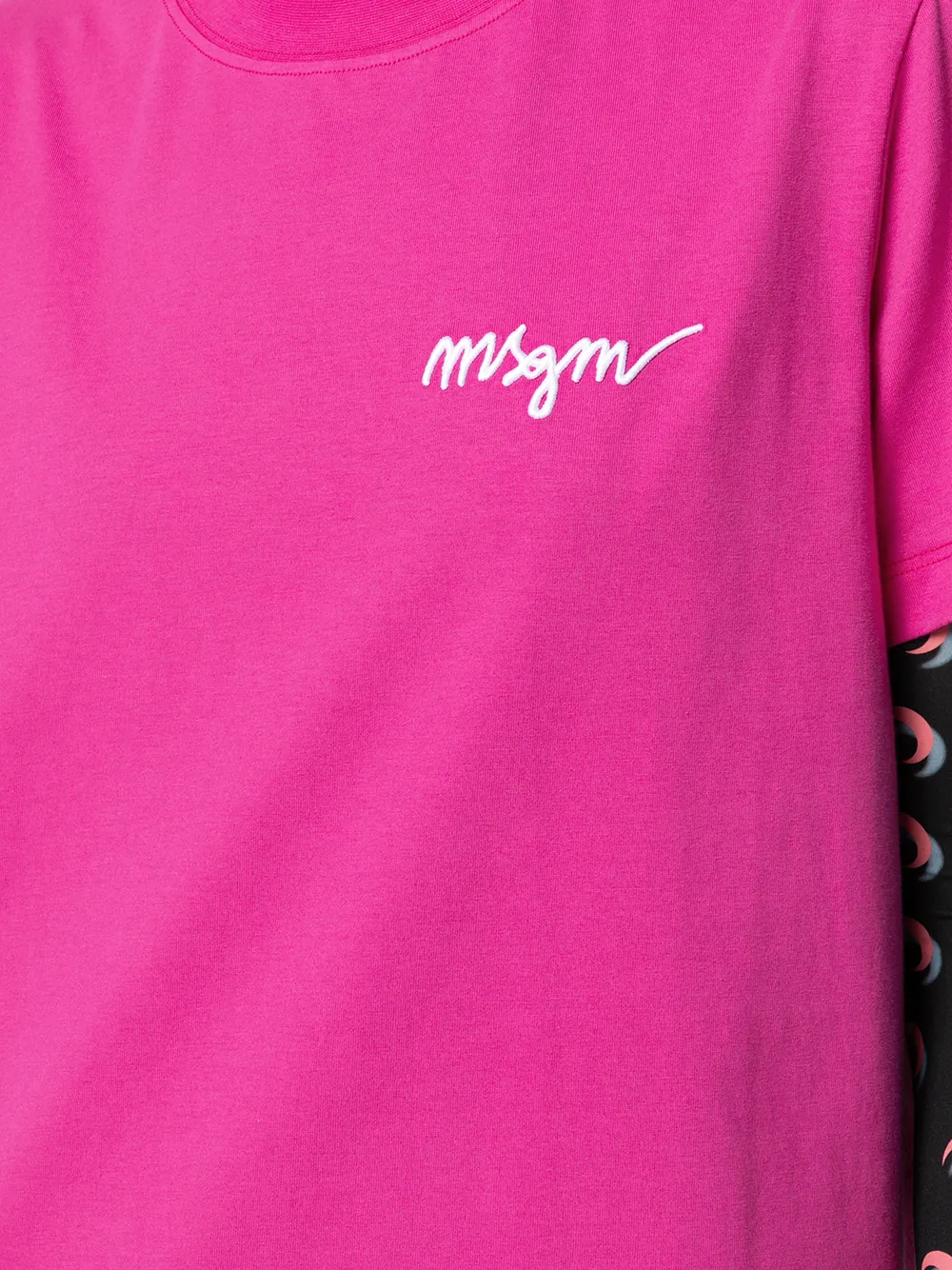 фото Msgm футболка с короткими рукавами и вышитым логотипом