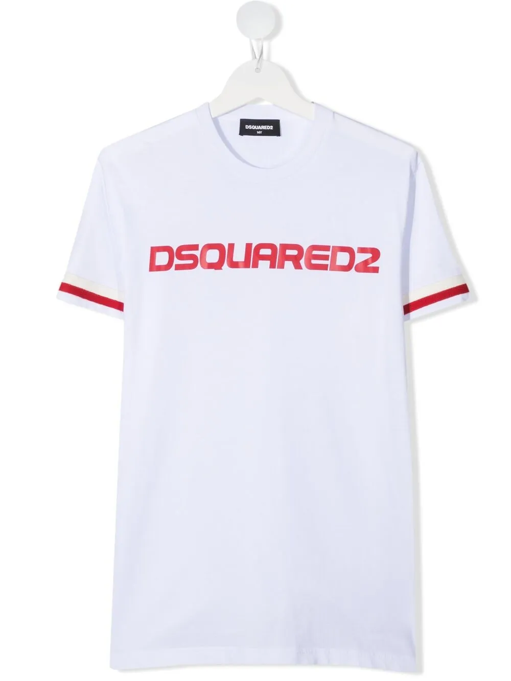фото Dsquared2 kids футболка с логотипом и окантовкой в полоску
