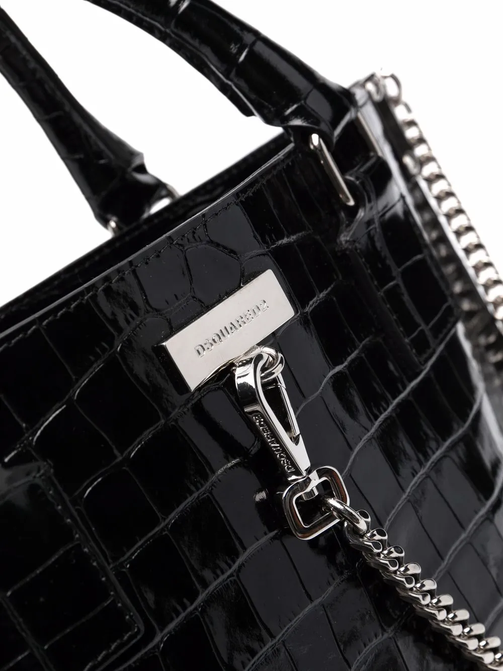 фото Dsquared2 сумка-тоут с тиснением под кожу крокодила