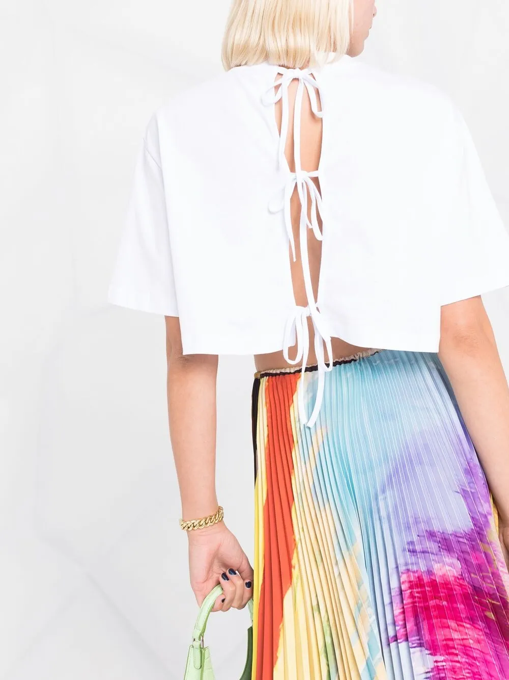 фото Msgm футболка с завязками и логотипом
