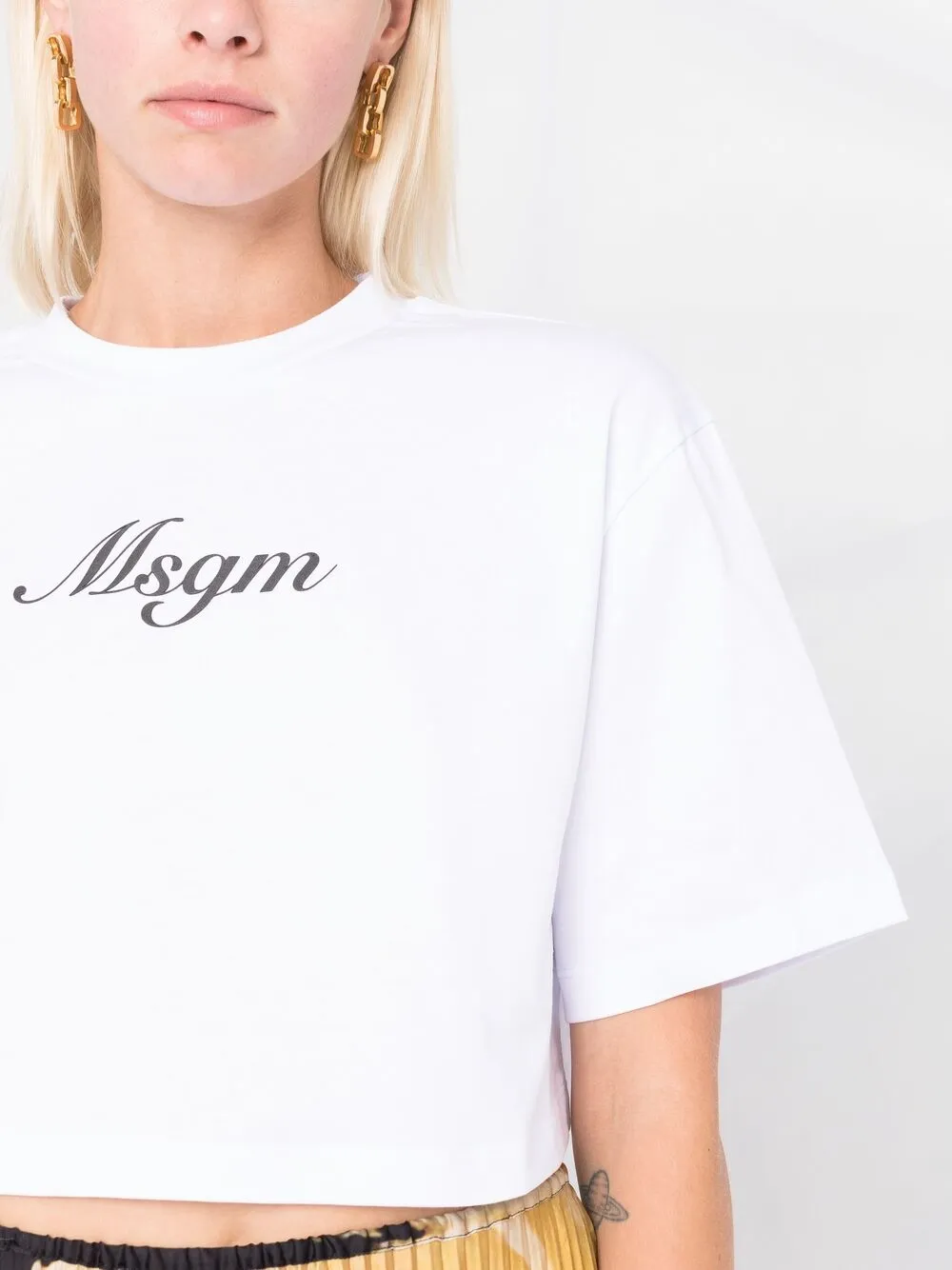 фото Msgm футболка с завязками и логотипом