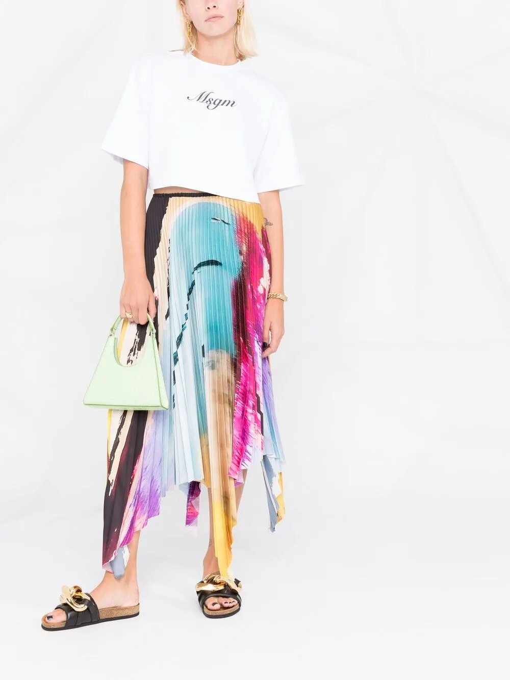 фото Msgm футболка с завязками и логотипом