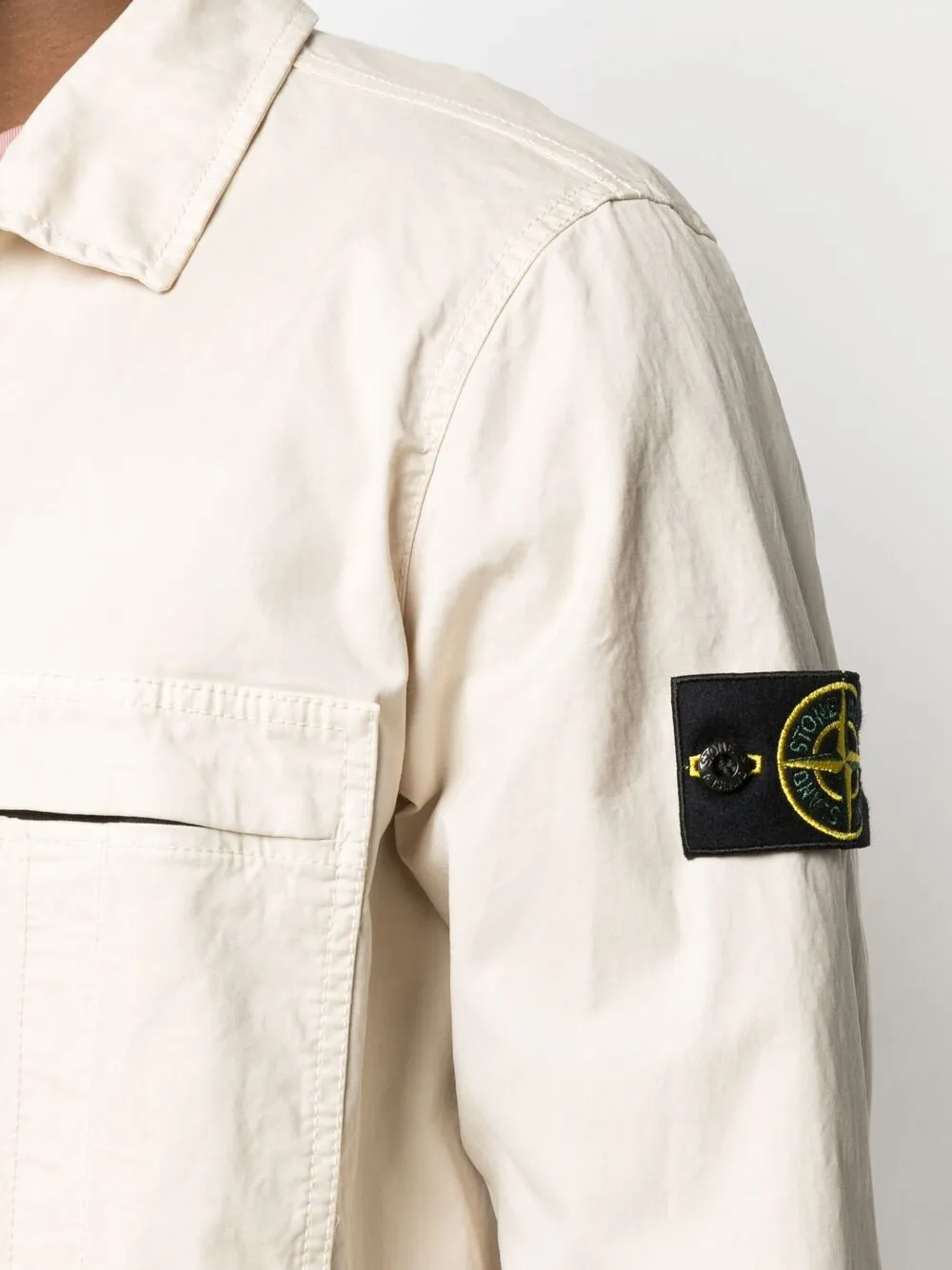 фото Stone island куртка-рубашка с нашивкой-логотипом