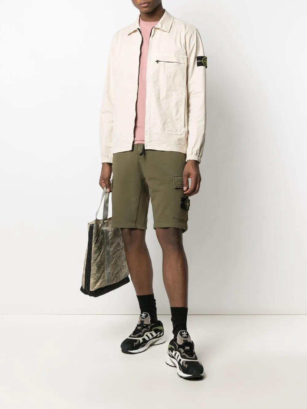 фото Stone island куртка-рубашка с нашивкой-логотипом