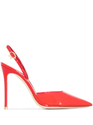 Gianvito Rossi Ribbon D Orsay Mm Slingback Pumps Red Farfetch