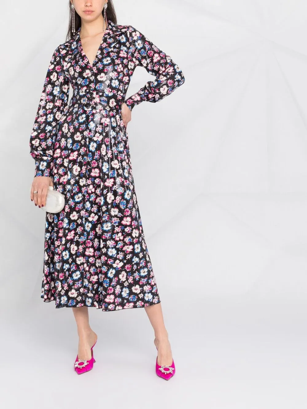 фото Rotate birger christensen платье с запахом и цветочным принтом