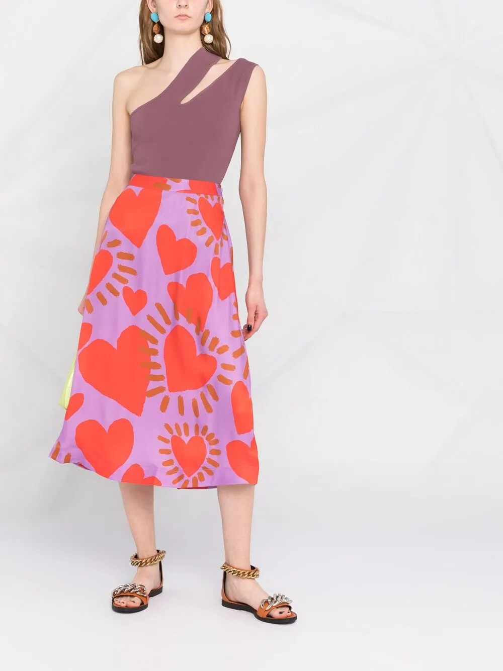 фото Farm юбка миди с принтом