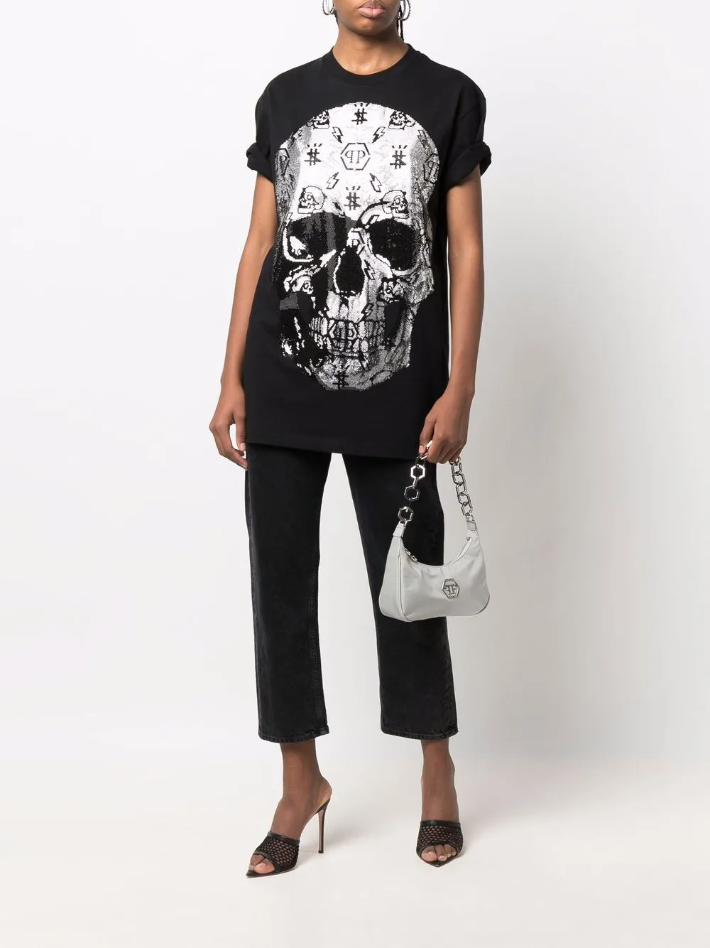 фото Philipp plein футболка с принтом skull