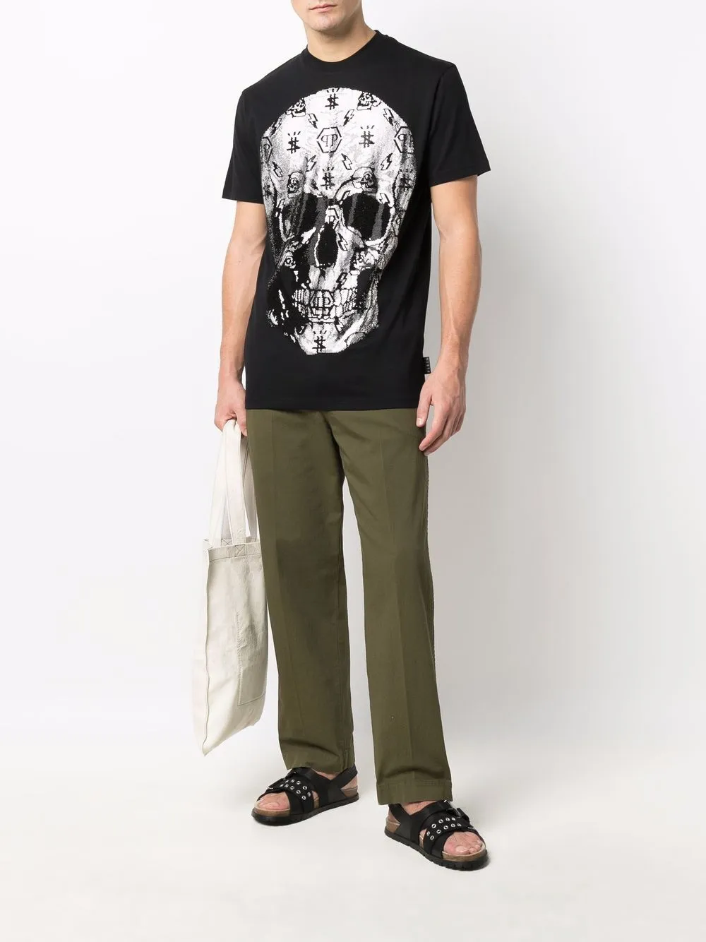 фото Philipp plein футболка с принтом skull